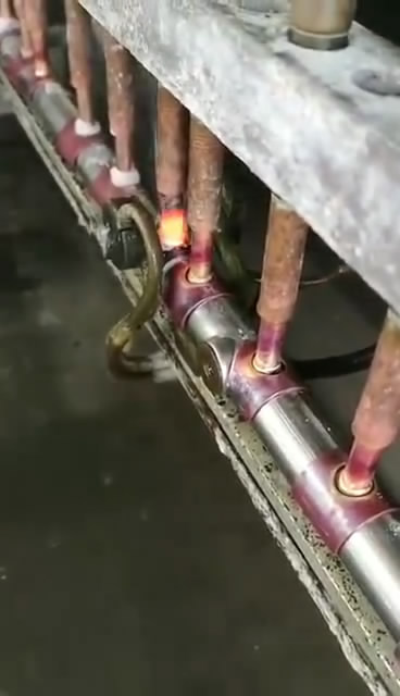 直排铜管焊接案例高频焊接机焊接铜管